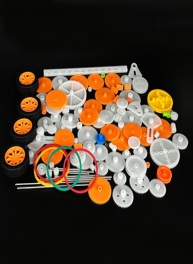 URIMPAVIDO 112PCS Plastic Gear Set Single Gear Spindle Gear Small Motor Gear for DC Motor RC Car Truck Robot DIY Model Toy Gear Replacement Module 0.5 Gears Axle Tire Gear Belt Bushings Rack DIY Set (112) - Image 4